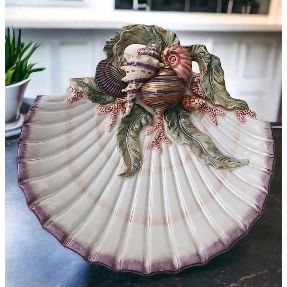 *
Fitz and Floyd Oceana Collection Canape or Hanging Decorative Vintage EUC